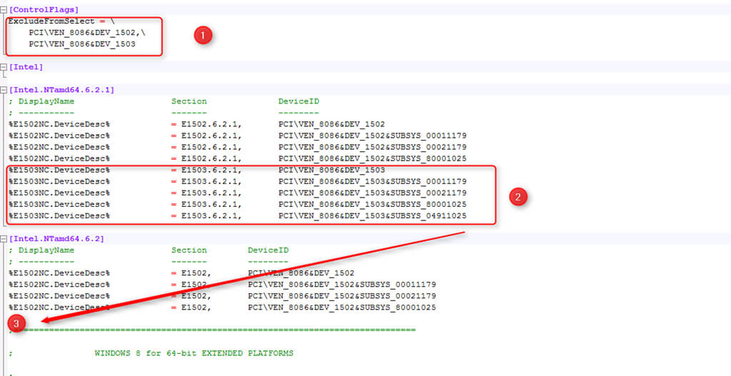 Installer le driver du controleur Intel 82579V sous Windows Server 2012