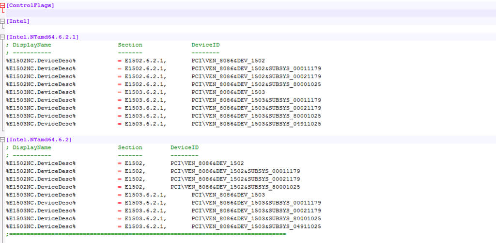 Installer le driver du controleur Intel 82579V sous Windows Server 2012