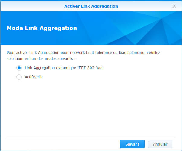 Configurer et tester l'agrégation de liens sur un Synology