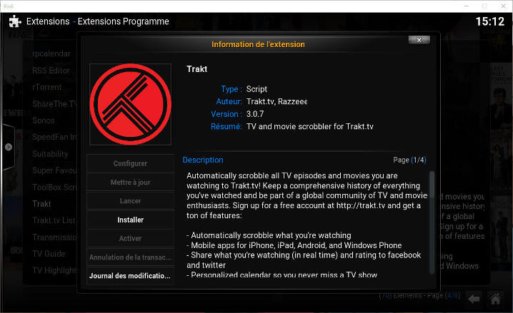 Paramétrer Trakt sur Kodi