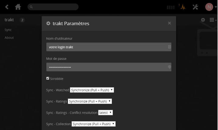 Paramétrer trakt sur Plex Media Server 