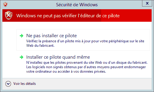 Installer le driver du controleur Intel 82579V sous Windows Server 2012